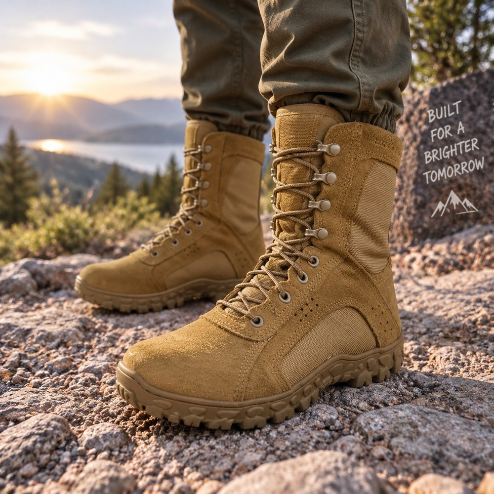 Rocky S2V Special Ops Tactical Boots 9.5 Mens Coyote Brown Military Boots Suede